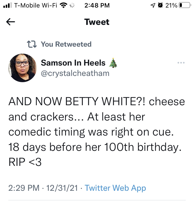 Betty White’s Timing